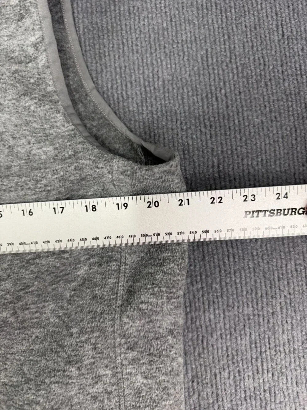 Lands End Mens Gray Full-Zip Fleece Vest With Chest Pocket M 38-40